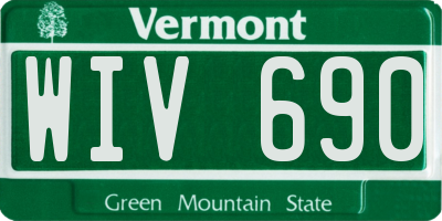 VT license plate WIV690