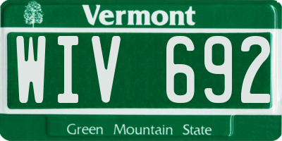 VT license plate WIV692