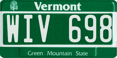 VT license plate WIV698