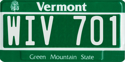 VT license plate WIV701
