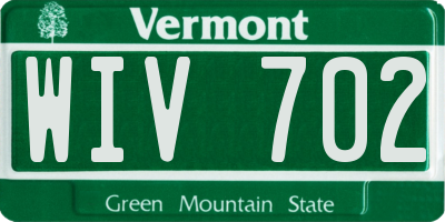 VT license plate WIV702
