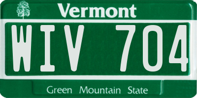 VT license plate WIV704