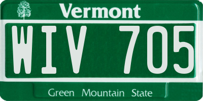 VT license plate WIV705