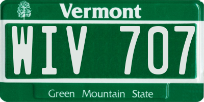VT license plate WIV707