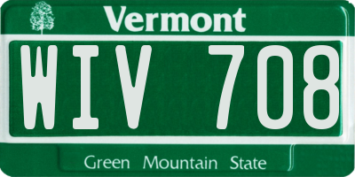 VT license plate WIV708