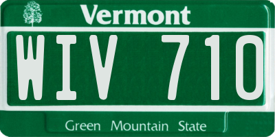 VT license plate WIV710