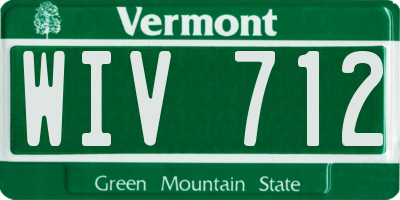 VT license plate WIV712