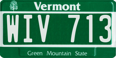VT license plate WIV713