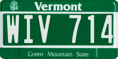 VT license plate WIV714