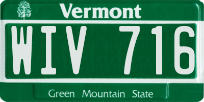 VT license plate WIV716