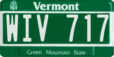 VT license plate WIV717