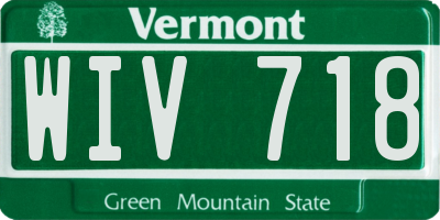 VT license plate WIV718