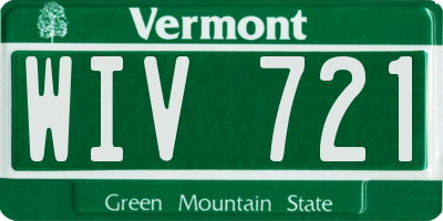 VT license plate WIV721