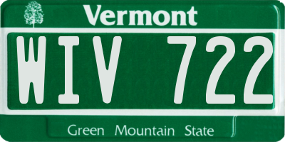 VT license plate WIV722