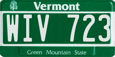 VT license plate WIV723