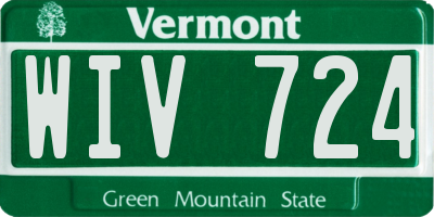 VT license plate WIV724