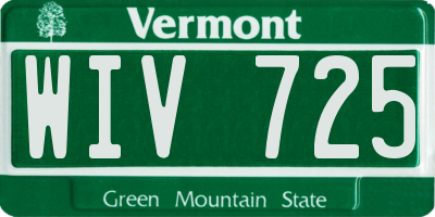 VT license plate WIV725