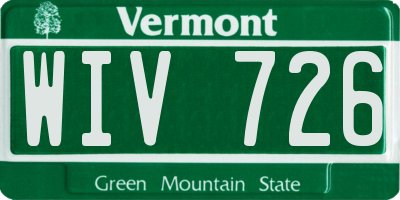 VT license plate WIV726