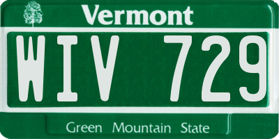 VT license plate WIV729