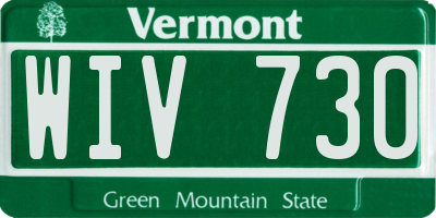 VT license plate WIV730