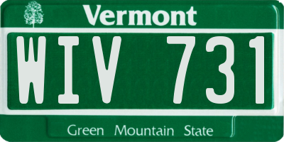 VT license plate WIV731