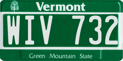 VT license plate WIV732