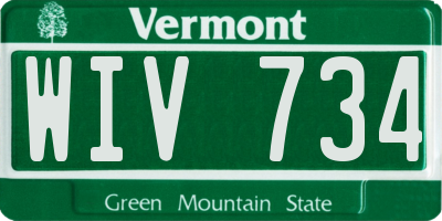 VT license plate WIV734
