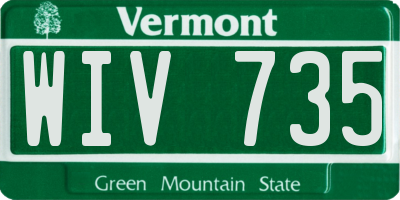 VT license plate WIV735