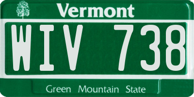 VT license plate WIV738
