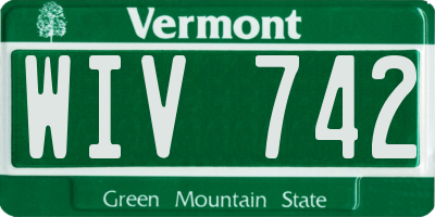 VT license plate WIV742