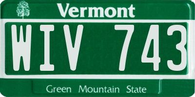 VT license plate WIV743