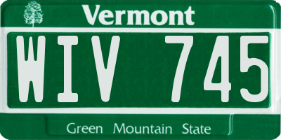 VT license plate WIV745
