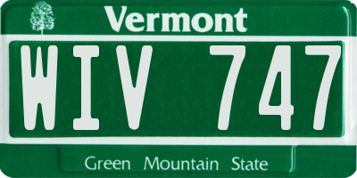 VT license plate WIV747