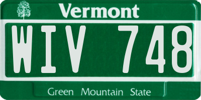 VT license plate WIV748