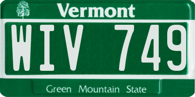 VT license plate WIV749