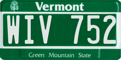 VT license plate WIV752