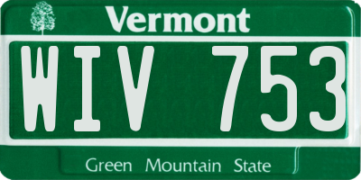 VT license plate WIV753