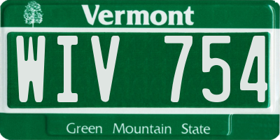 VT license plate WIV754