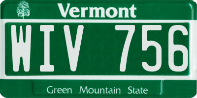 VT license plate WIV756