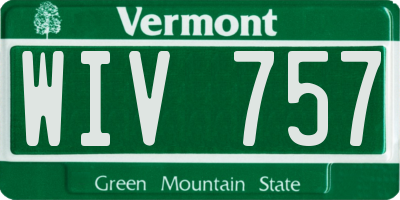 VT license plate WIV757