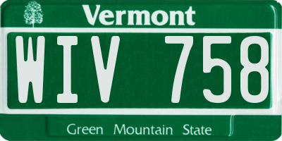 VT license plate WIV758