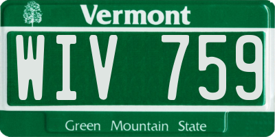 VT license plate WIV759