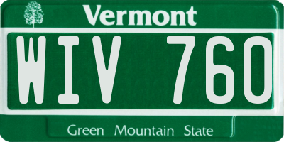 VT license plate WIV760