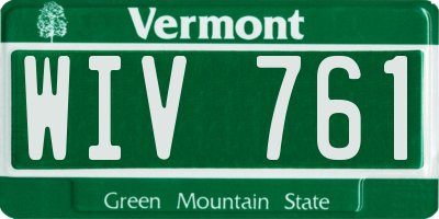 VT license plate WIV761