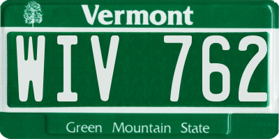 VT license plate WIV762