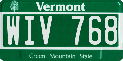 VT license plate WIV768