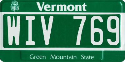 VT license plate WIV769