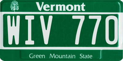 VT license plate WIV770