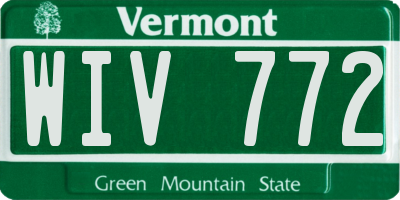 VT license plate WIV772