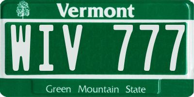 VT license plate WIV777